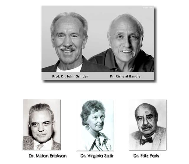 NLP kurucuları Richard Bandler ve John Grinder ve 1970'lerdeki modelleme çalışmaları