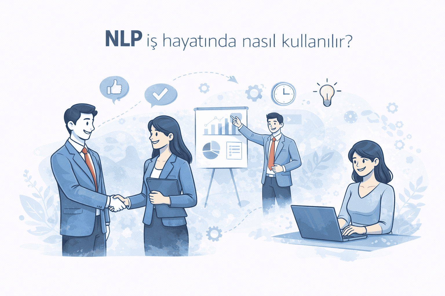 Kurumsal NLP'nin iş dünyasında iletişim, liderlik, motivasyon ve performans alanlarında kullanım haritası